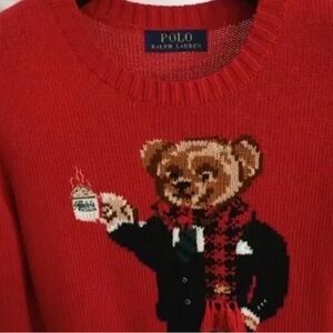 Polo by Ralph Lauren Red Sweater with Bear Design